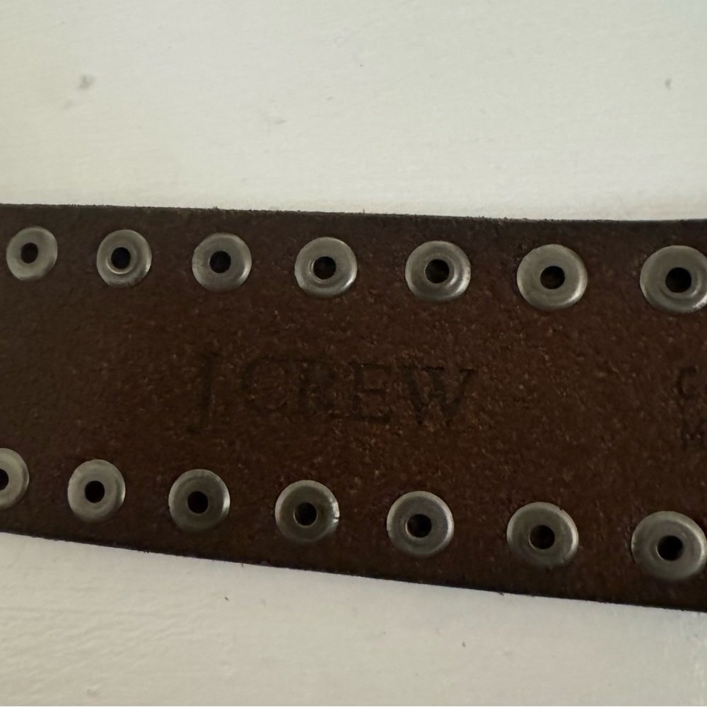 J.Crew Womens Size Small Brown Leather Rivet Adjustable Ring Belt - Picture 5 of 10